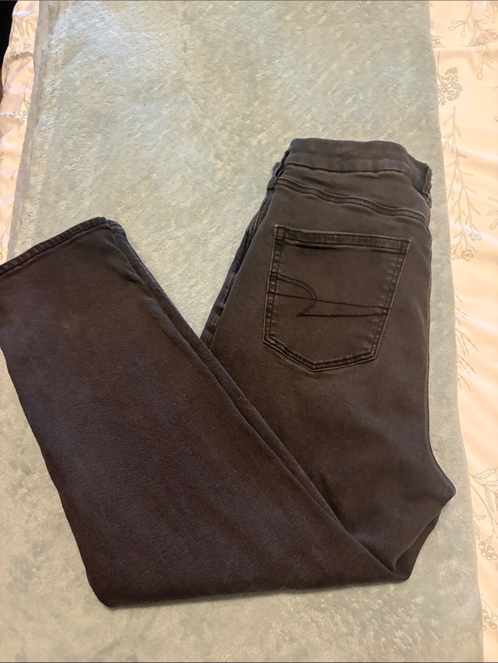 American Eagle Outfitters Women’s Black Straight Leg Jeans - 10 extra short